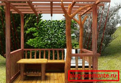 Gazebo po namestitvi ograje in plating