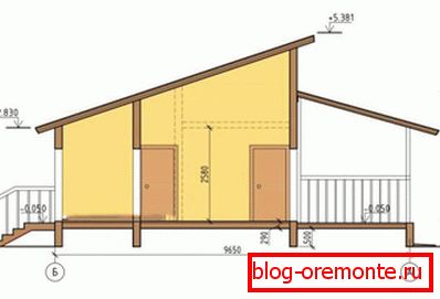 Projektna enodstropna hiša z dimenzijami
