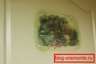 Decoupage vrata z ozadje stenske Decoupage vrata z ozadje stenske