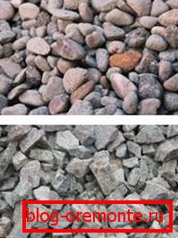 Prodni in drobljeni kamen so veliki agregati v betonu. Prodni in drobljeni kamen so veliki agregati v betonu.