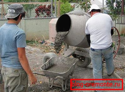 Izdelava malte v betonskem mešalniku Izdelava malte v betonskem mešalniku