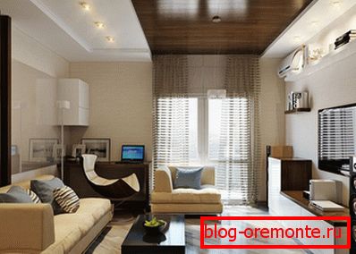 Kombinacija stropa laminatov in mavčnih plošč Kombinacija stropa laminatov in mavčnih plošč