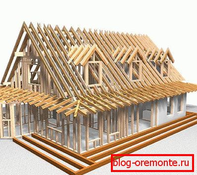 Gradnja hiše lesa: rafter sistem Gradnja hiše lesa: rafter sistem