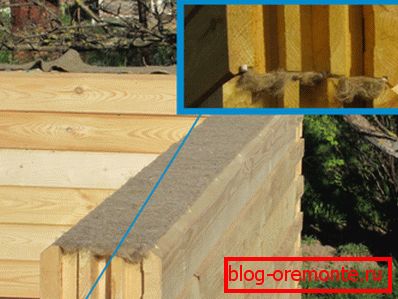 Material mezhventsovy iz jute in lanu za segrevanje šive iz lesenih struktur Material mezhventsovy iz jute in lanu za segrevanje šive iz lesenih struktur