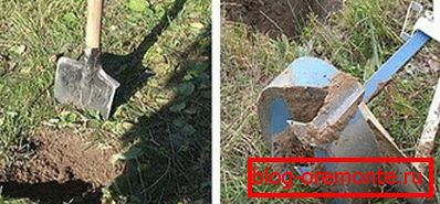 Kopljete lahko z lopato in lahko s pomočjo luknje naredite žlebove Kopljete lahko z lopato in lahko s pomočjo luknje naredite žlebove