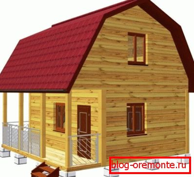Na fotografiji je 3D model kopalnice na betonsko-betonskem temelju s teraso in podstrešjem Na fotografiji je 3D model kopalnice na betonsko-betonskem temelju s teraso in podstrešjem