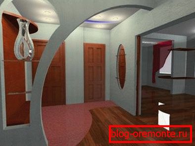 Arch v minimalistični notranjosti dekoracija notranjih lokov