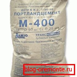 Portland cement M400 v vreči 50 kg Portland cement M400 v vreči 50 kg