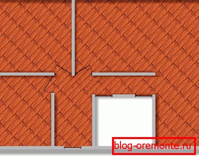 Primer diagonalne postavitve brez pragov