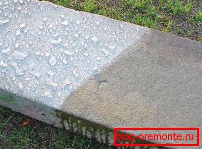 Primer površinske absorpcije pred in po obdelavi Primer površinske absorpcije pred in po obdelavi
