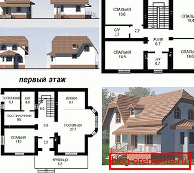 Projekt hiše iz pene z mansardom Projekt hiše iz pene z mansardom
