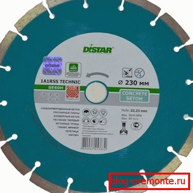 Profesionalni disk za delo s betonom Profesionalni disk za delo s betonom