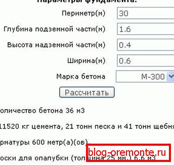 Program za izračun količine materiala