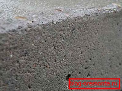 Struktura površine betonske blagovne znamke M250. Struktura površine betonske blagovne znamke M250.