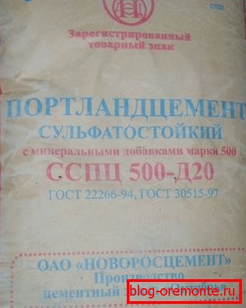 Sulfat odporni cement.