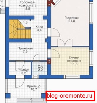 Standardni projekt hiše iz betonskih blokov iz pene PB-123 Standardni projekt hiše iz betonskih blokov iz pene PB-123
