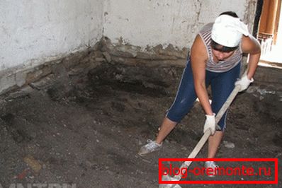 Odstranitev zemlje s področja betoniranja