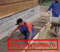 Polaganje betona v slepem jarku Polaganje betona v slepem jarku